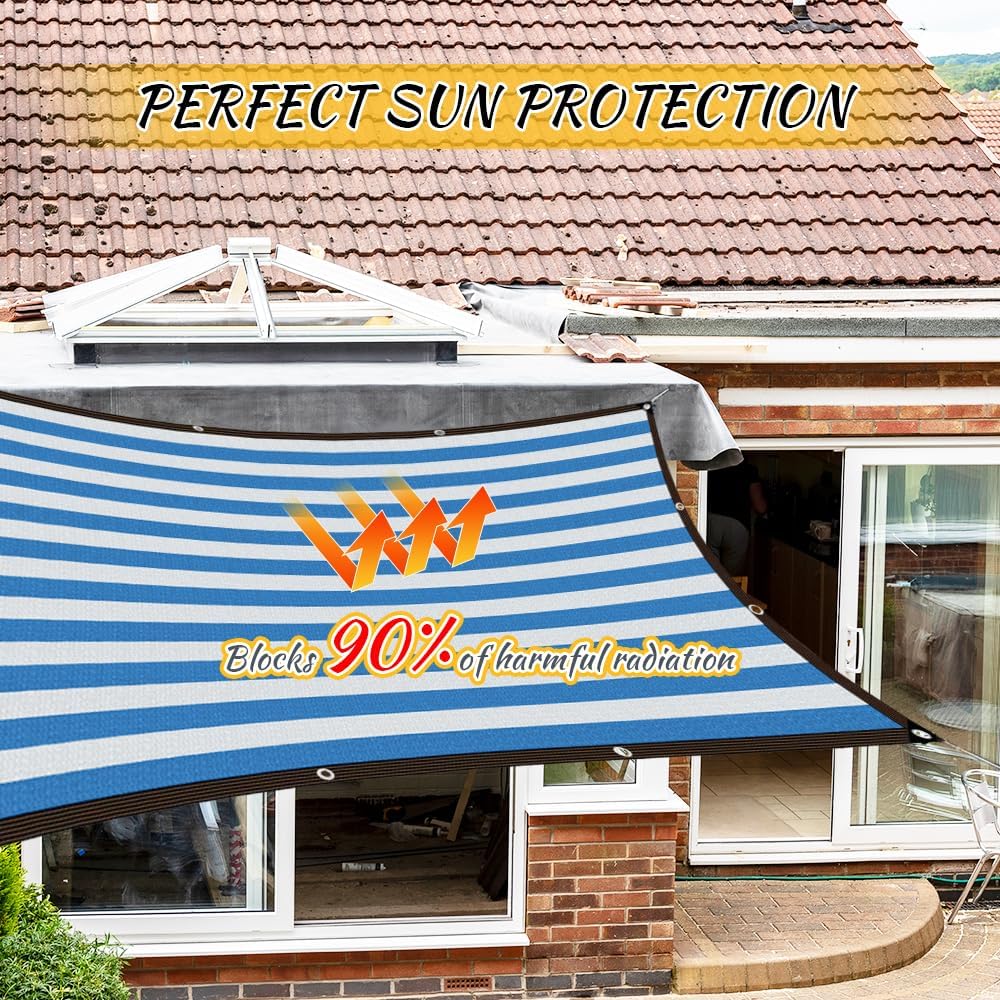 Filet D'ombrage, 4x5m Filet Protection Solaire avec Oeillets, Anti-UV Toile Ombrage Exterieur, Voile D'ombrage Rectangulaire, Filet Ombrage avec 5M Cordes pour Patio/Serre/Jardin/Pergola/Pet House