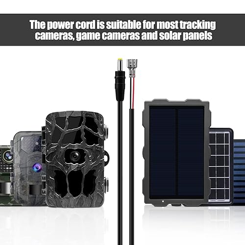 Miniatura 6 de Cable de alimentación para cámara de sendero, cable de alimentación externo CC de 0.217 x 0.083 in compatible con Spypoint, Stealth Cam, Moultrie,
