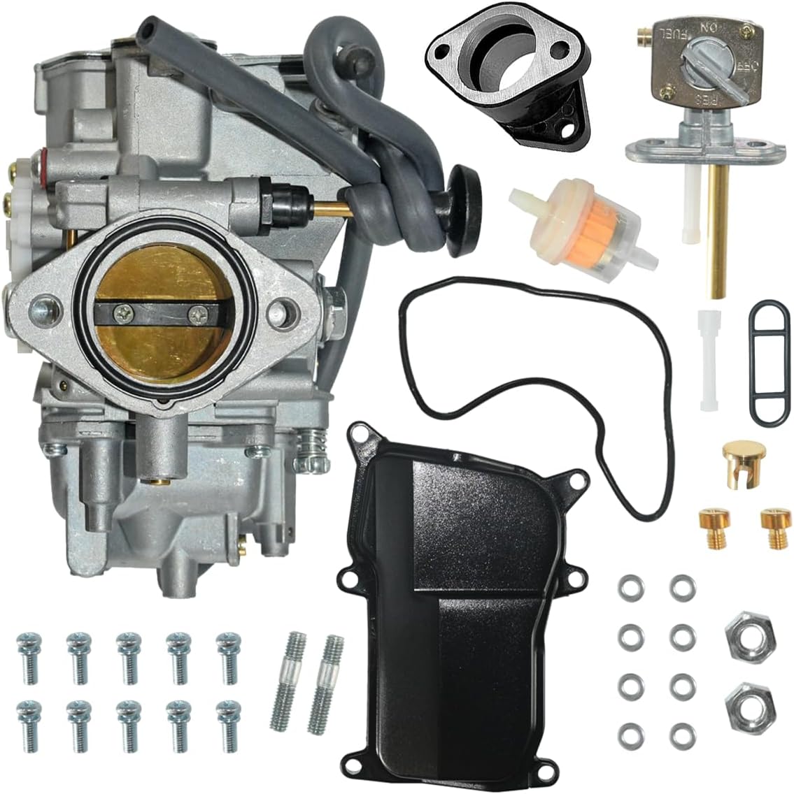 Partman Carburetor Fit For Yamaha Warrior 350 YFM350 1987-2004,Atv Quad Carb with Intake Manifold/Fuel Cock Petcock