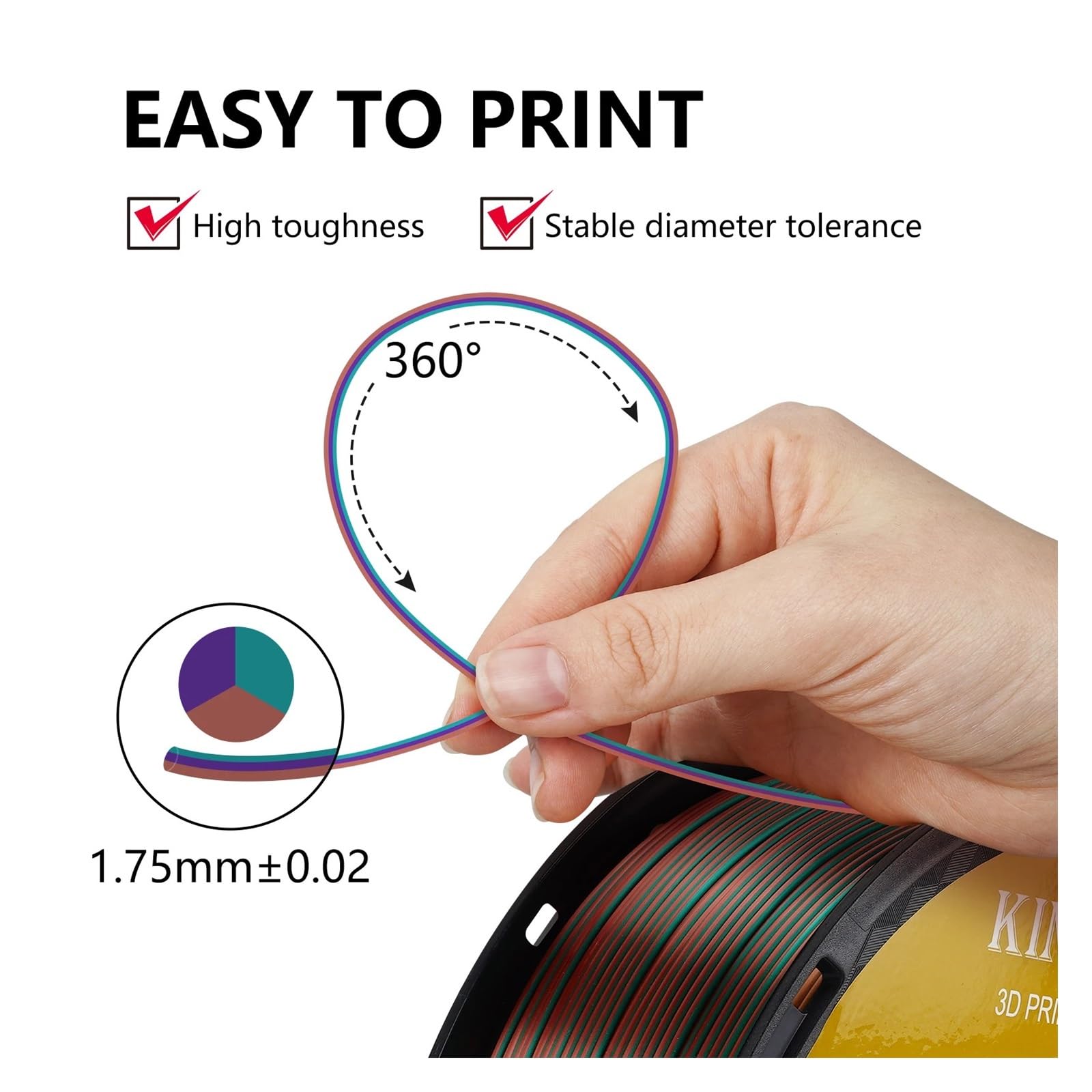 Filament do drukarki 3D PLA Filament Drukarka 3D 1,75 mm 1,0 kg Jedwabny filament PLA Materiały Plastikowe Druk 3D (Kolor: A)