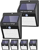kolpop 6 Pack Solar Motion Sensor Lights Outdoor - 100 LEDs, 3 Modes, IP65 Waterproof Wireless Security Lights for Garage, Yard, Deck
