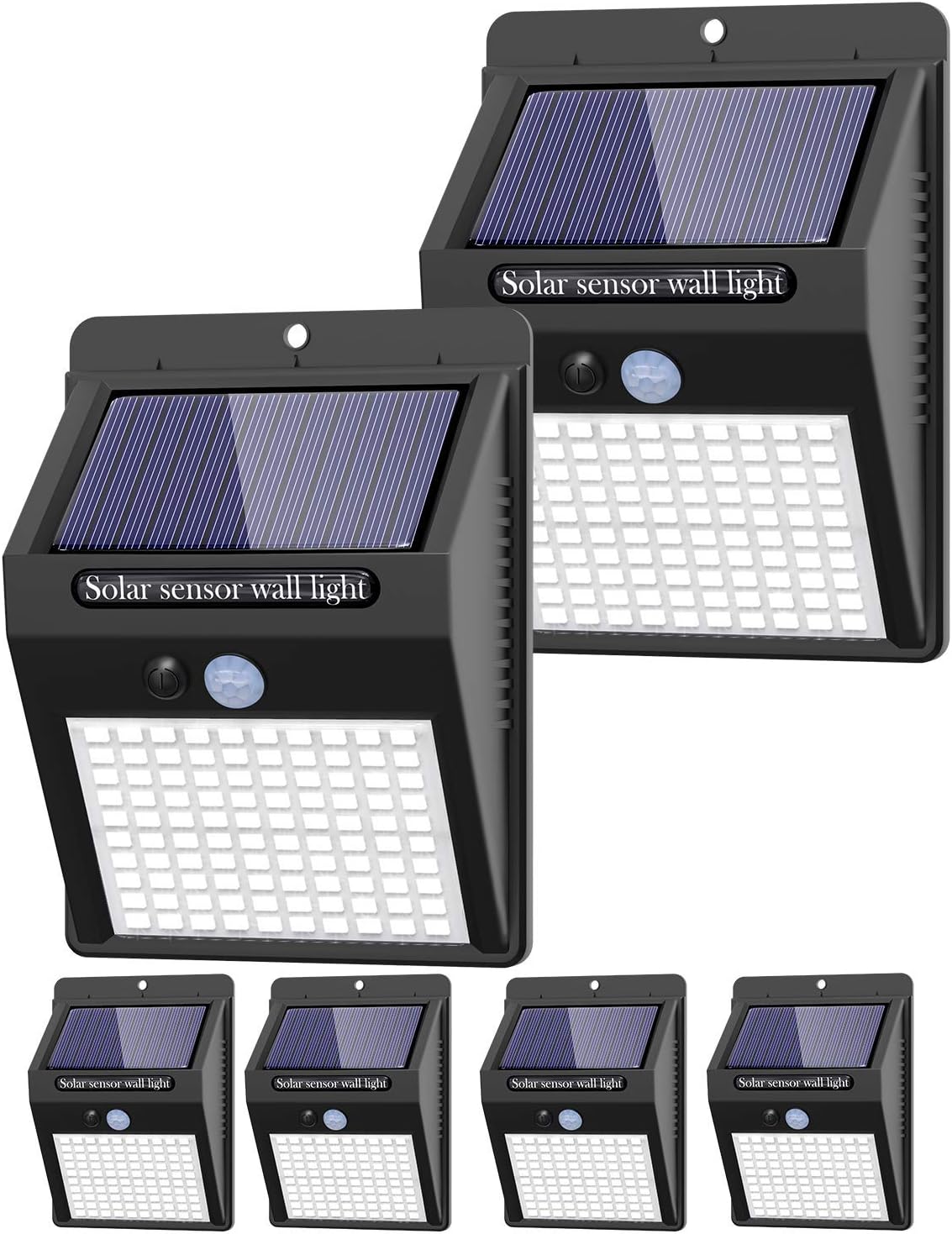 6 Pack Outdoor Solar Motion Lights - 3 Modes/100LED Wireless, IP65 Waterproof Solar Security Lights with Motion Sensor for Front Door, Backyard, Garage, Deck