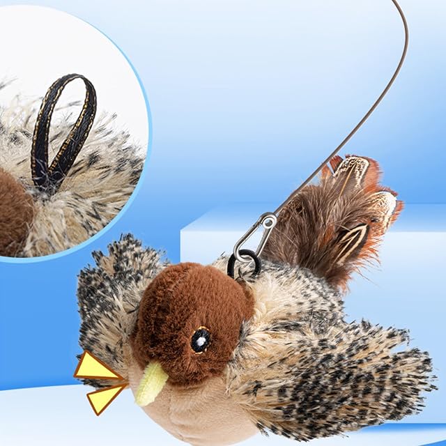 Foto 5 de 7 de JJKTO Juguete para Gato De Pájaro Simulado, Juguetes Chirriantes Juguete Interactivo De Pájaro para Gato