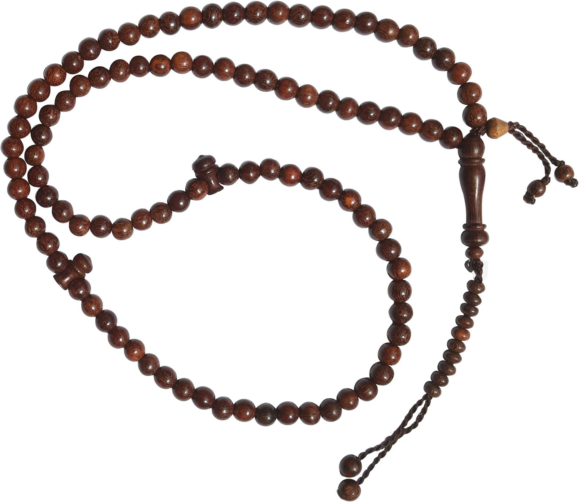 Muslim Rosary Tasbih - 6mm-Bead Dense Tamarind Wood with 99-beads & Counters in GIFT BOX Tasbeeh Sibha Misbaha Subha Islamic Dhikr Beads