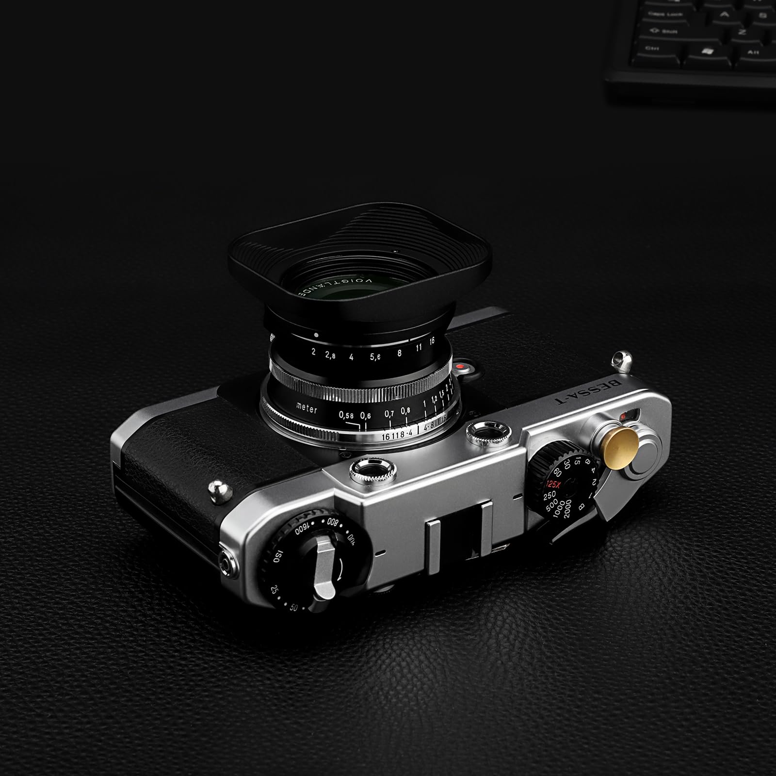 Haoge LH-VM13P - Paraluce quadrato a baionetta, in metallo, con foro di uscita, progettato per Voigtlander 35 mm f2 1:2/35 ULTRON LH-12