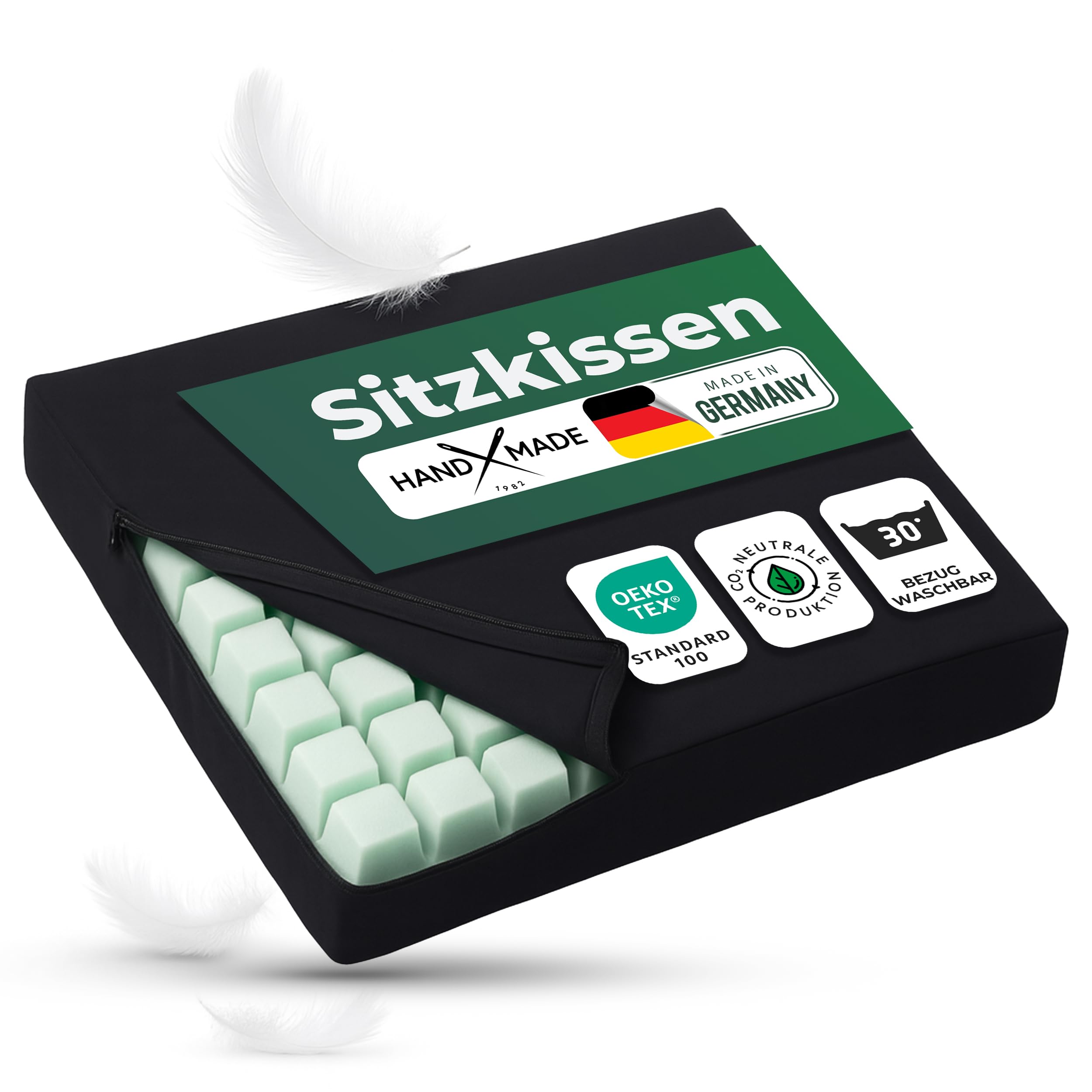 Novaliv Rollstuhlkissen & Sitzkissen Rollstuhl – Antidekubituskissen, Dekubitus Sitzkissen, abwaschbares Gelkissen für Rollstühle, Büro, Homeoffice, Auto & Reisen, Rollstuhlzubehör
