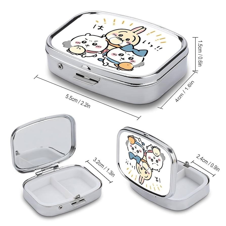 Amazon.co.jp: ちいかわ- ピルケース 金属 携帯用 薬ケース ピル