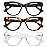 KSSESSE Reading Glasses for Women Men Square Oval Readers with Spring Hinge Thick Frame Style (Black/Transparent/Demi Brown-Clear Lens, 2.50, x)