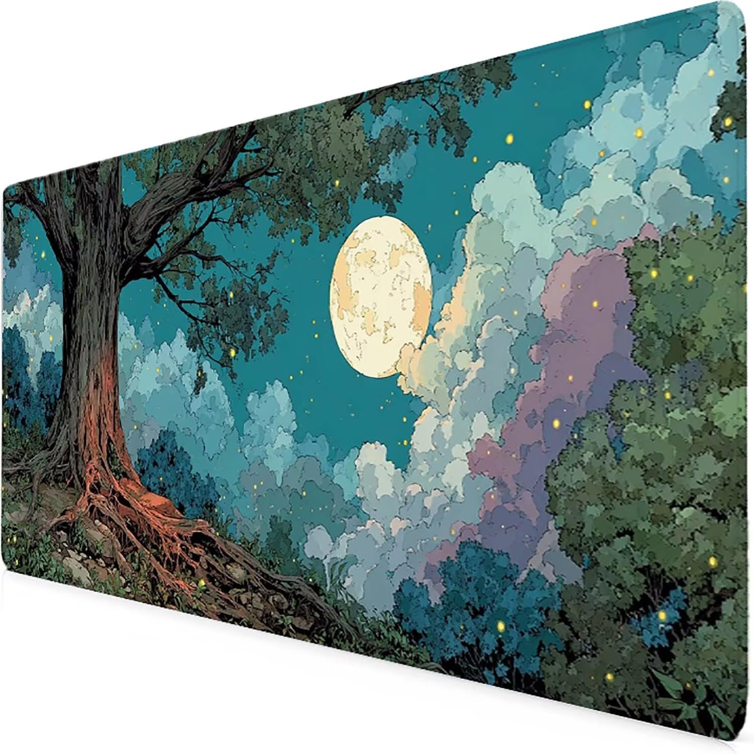 Tappetino Mouse XXL 1000x500mm Blu Mousepad Paesaggio Tappetino Scrivania Grande, con base in Gomma Antiscivolo, Impermeabile Sottomano Scrivania per Computer, Accessori Gaming Mouse Pad 5-3124x