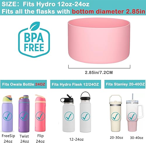 Vista 96 de HEYSKAY Protective Silicone Boot for Hydro Flask Water Bottle Wide Mouth Water Bottle Anti-Slip Silicone Boot Bottom Protector Water Bottle