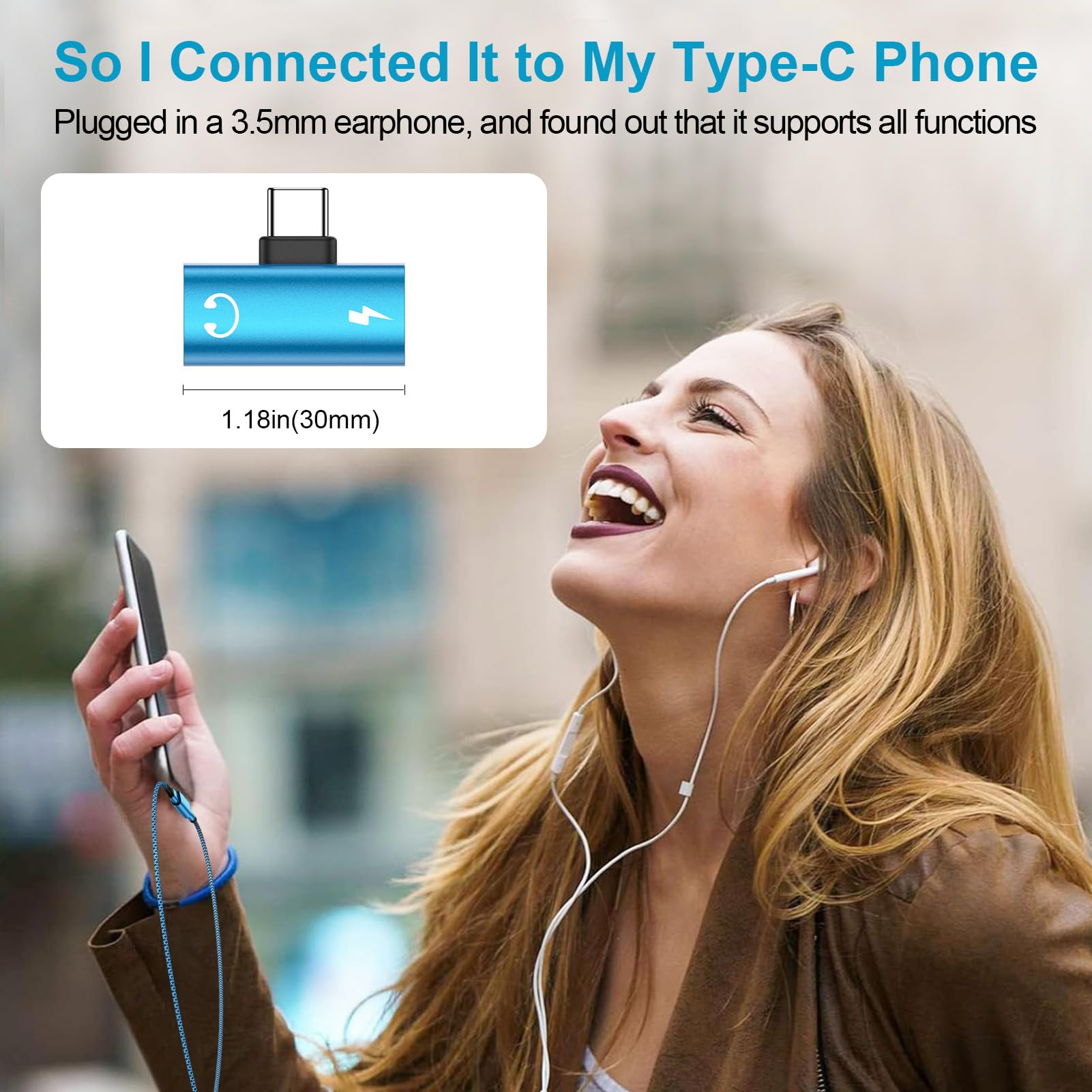 Adattatore da USB C a 3,5 mm per cuffie e caricabatterie, adattatore 2 in 1 da USB C a jack audio Aux con PD 60 W per ricarica rapida Dongle per Samsung Galaxy S25 Ultra/S24 FE/A17/A16/A56/Z Flip7