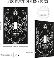 Vista 5 de Cubierta de interruptor de luz decorativa de pared de bruja negra Ouija Gótica Esqueleto Calavera 1 banda Placa frontal eléctrica de interruptor