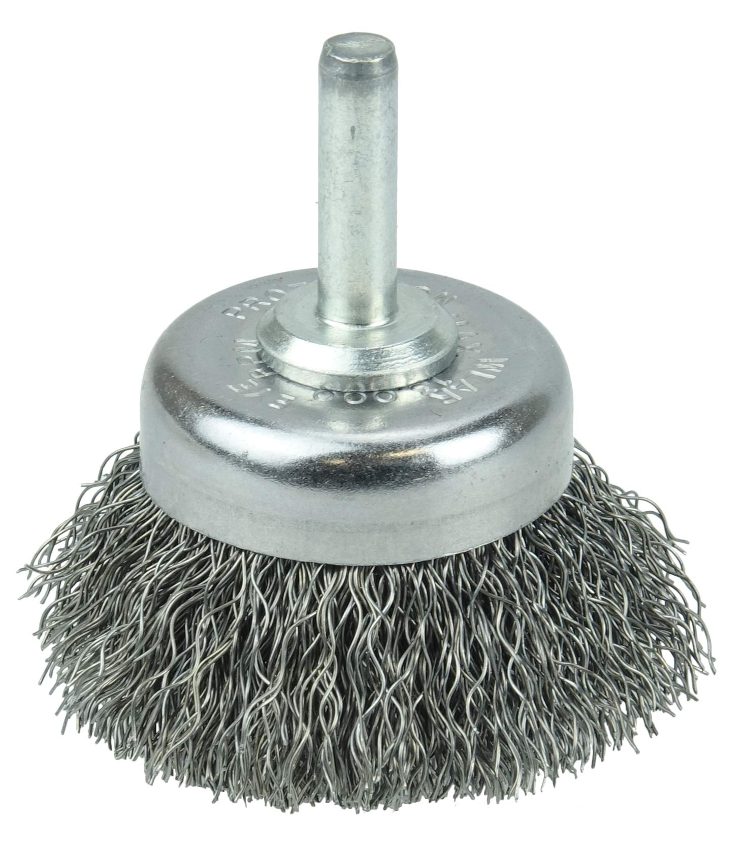 Brosse coupelle en fil ondulé Weiler tige 0,6 cm pour perceuse