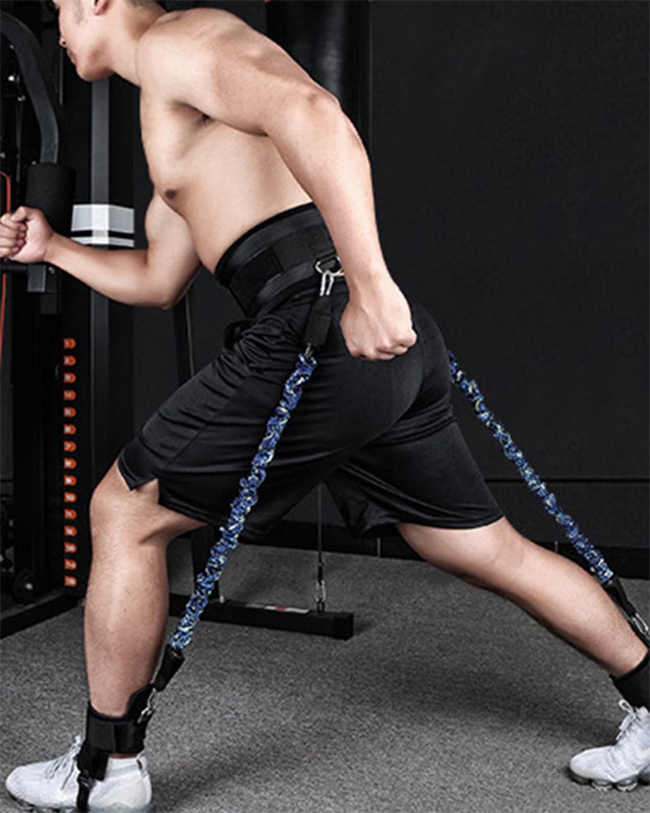Vertikaler Springtrainer mit verstellbarem Knöchelriemen und Gürtel, horizontales Trainingsgerät, Beinwiderstandsbänder für Basketball, Fußball, Volleyball, Trainingsgeräte