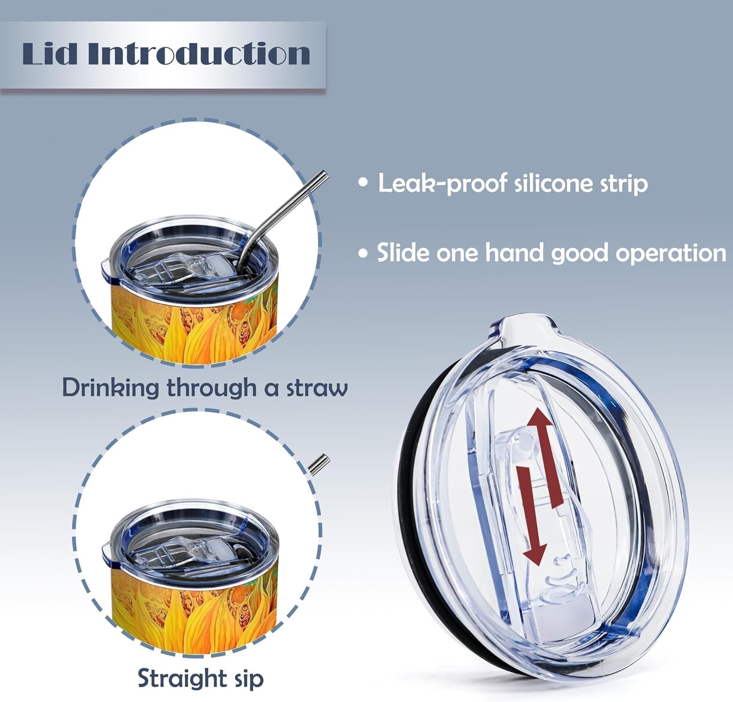 Sunflowers Gifts for Women,20 Oz Colorful Sunflower Insulated Stainless Steel Iced Coffee Tumbler,Funny Travel Mug Cup Water Bottle,Customized Gifts For Mom, Grandma, Boss Lady, Her Tumbler,1 Pcs - Image 4