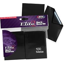 BCW Elite2 Black Card Sleeves - Anti-Glare - 100 Sleeves - Fits 2.5" x 3.5" Game Cards