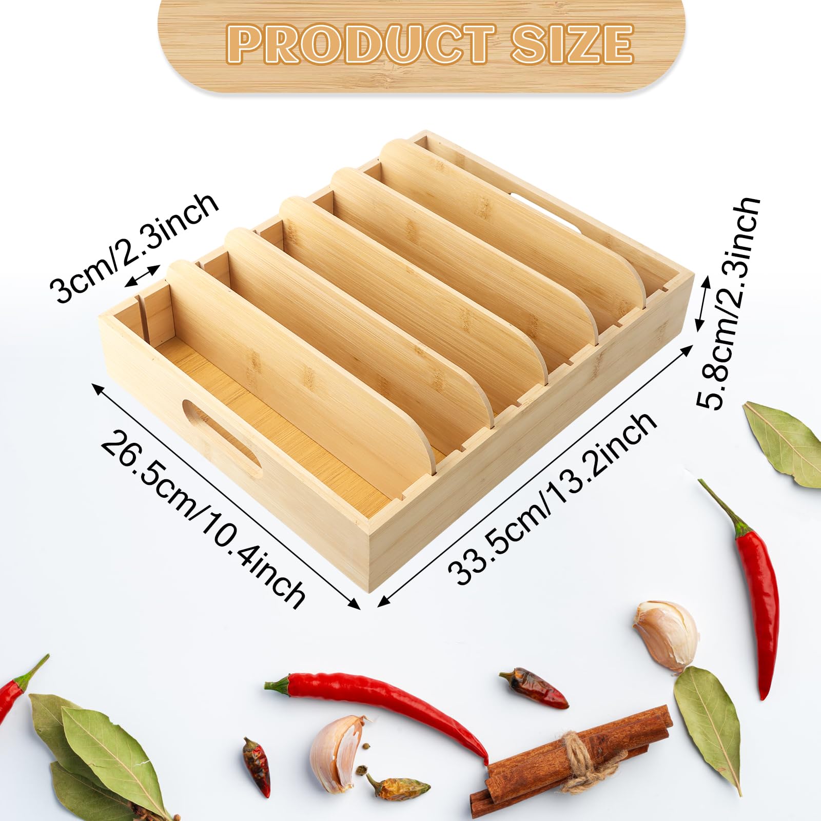 Organizer Per Coperchi Tumbler In Bambù - Contenitore Verticale Da 880g Per Fino A 10 Coperchi - 3