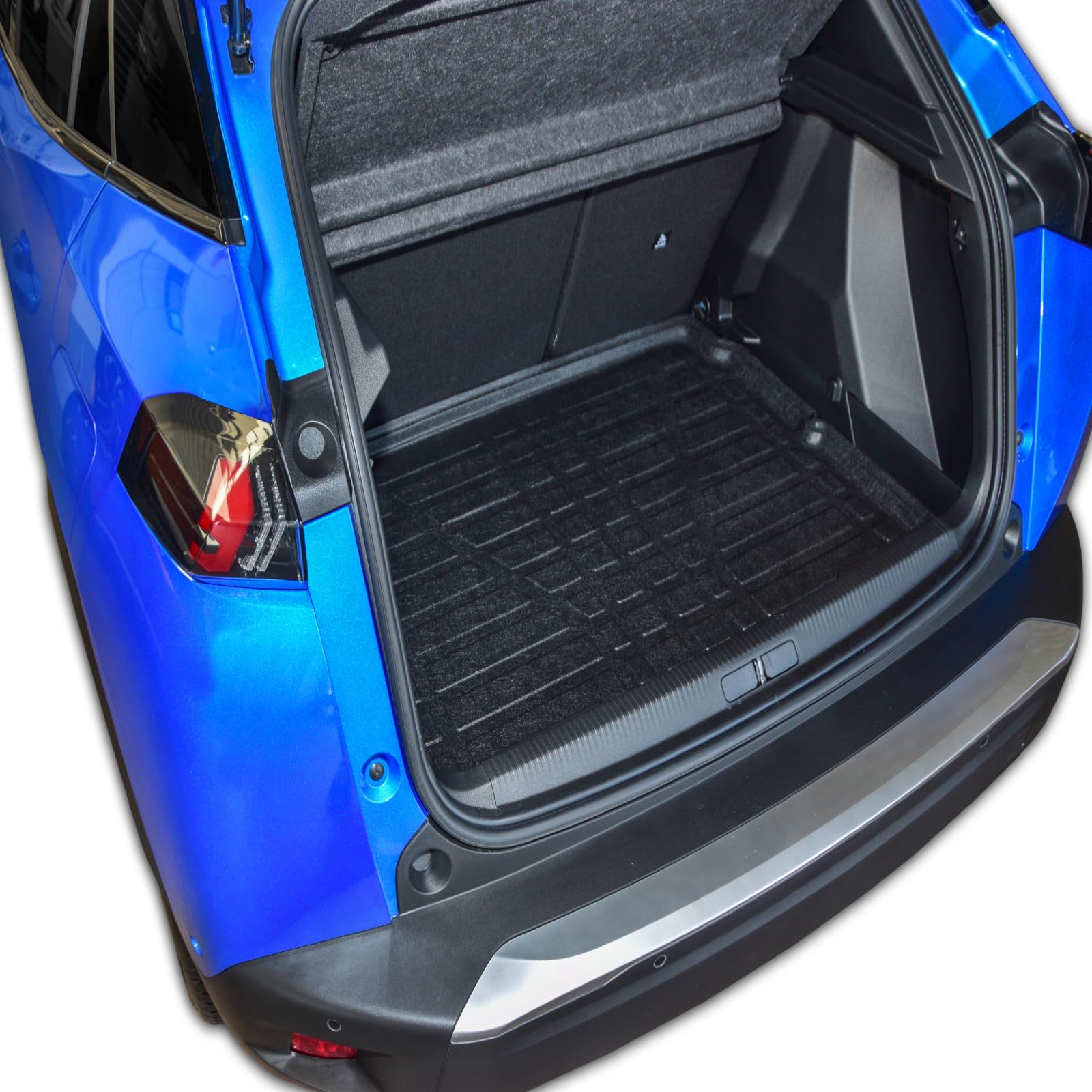 SCOUTT Vasca Bagagliaio per Peugeot 2008 Crossover Dal 2019 Piano Superiore, in TPE su Misura, Proteggi Baule con Bordo Alto 4 cm, Antiscivolo, Inodore