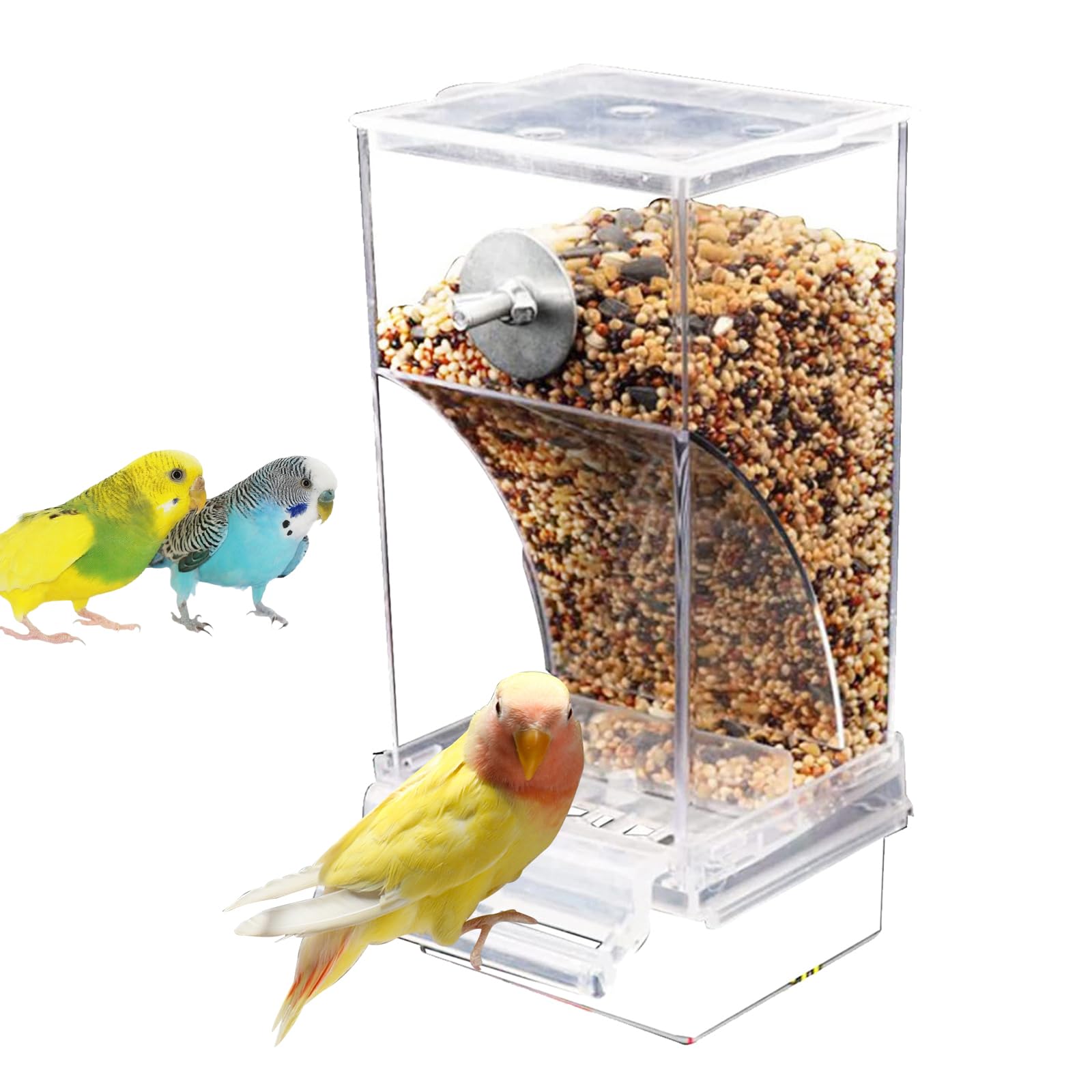 Fhioevt Comedero Pajaros Automático Comederos para Pajaros Alimentador Automático de Pájaros Comedero Transparente para Pájaros Estación de Alimentación para Pájaros para Periquito Canario Cockatiel