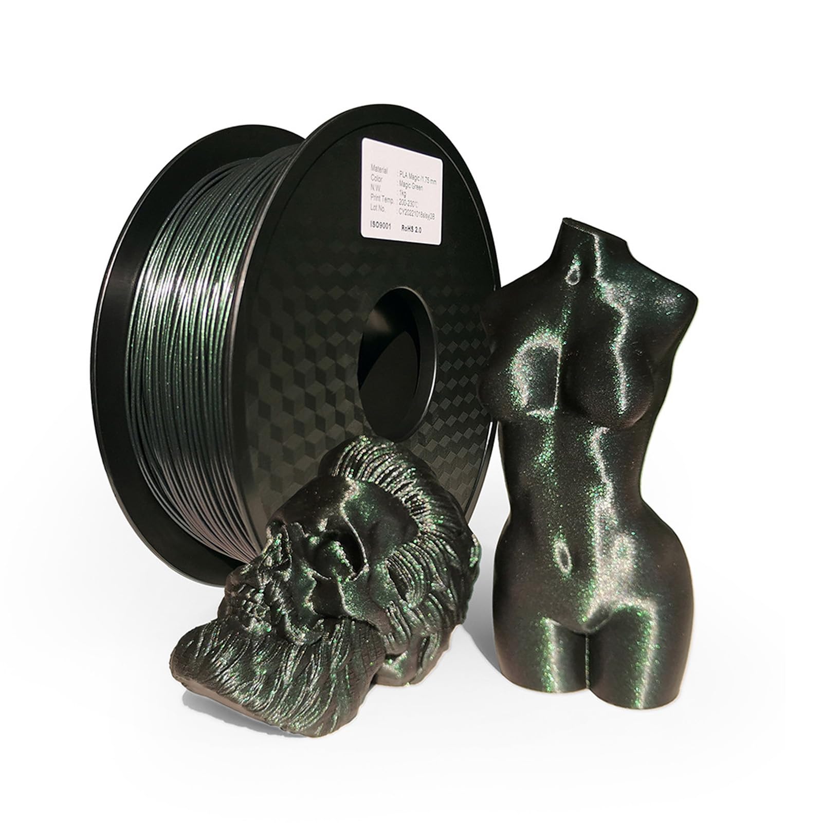 Materiał do drukowania 3D w kolorze zielonym PLA. Materiał eksploatacyjny do drukarek o wysokiej przyczepności do różnych zastosowań