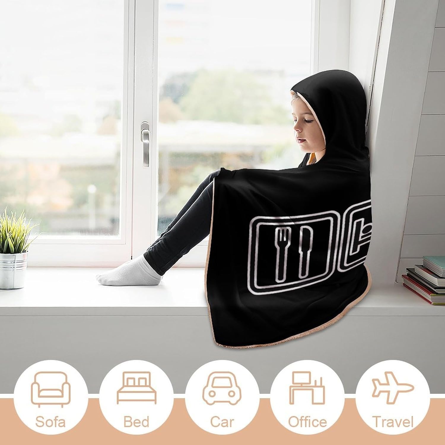 Eat Sleep Boosts Fashion Wearable Blanket Hoodie Fleece Throw Cloak Robe Unisex