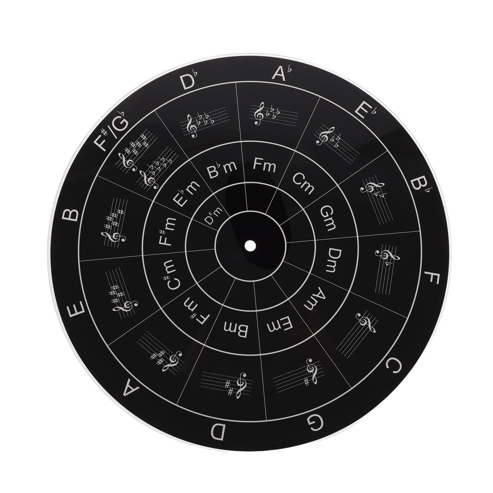 Plattenspielermatte Schützt Vinyl Schallplatten Schwarze Acryl mit Quintenzirkel Motiv Antistatisch und Leicht bei Dj Partys und Festen