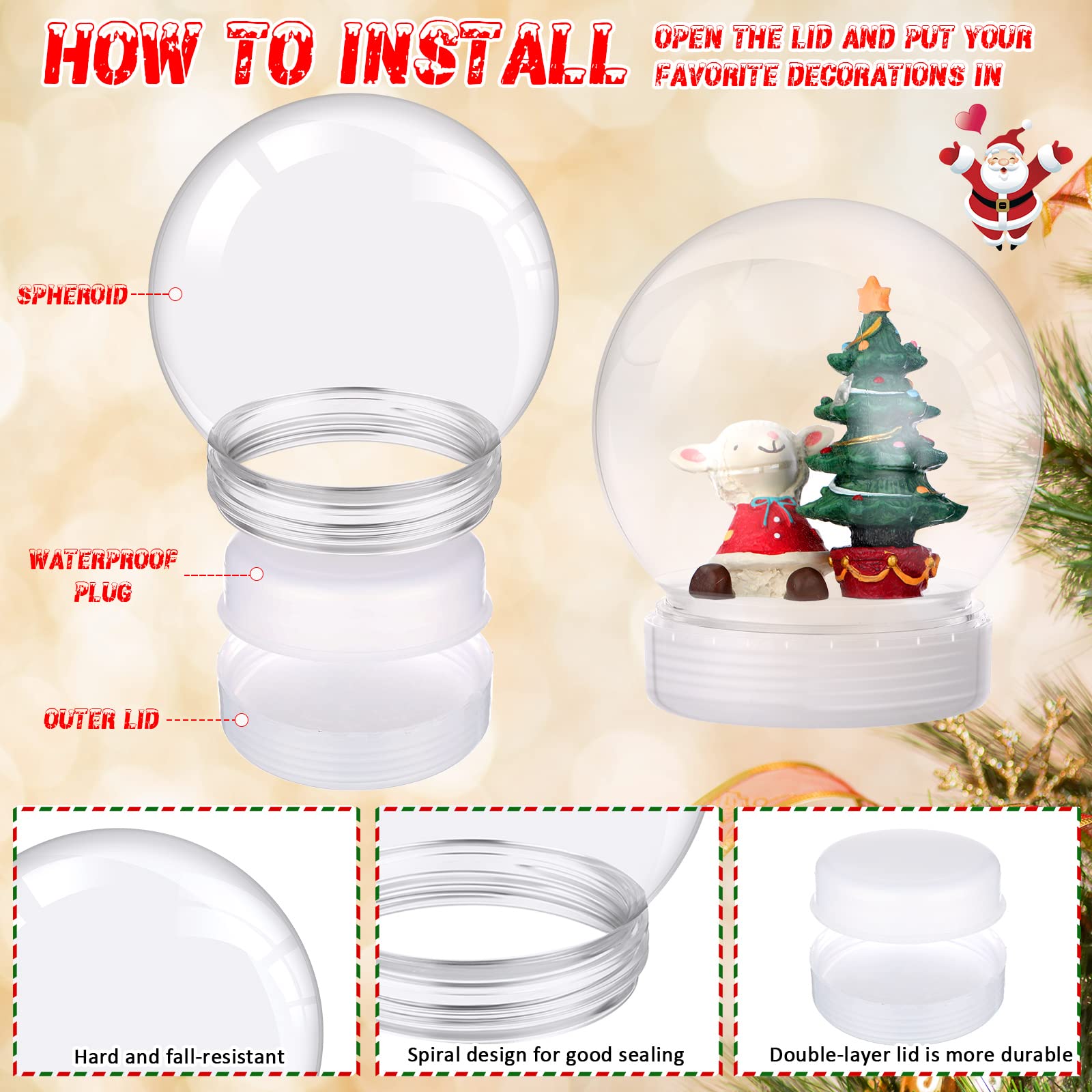 Amazon.co.jp: bardsxgfg(あき) 3.9インチ プラスチック スノードーム