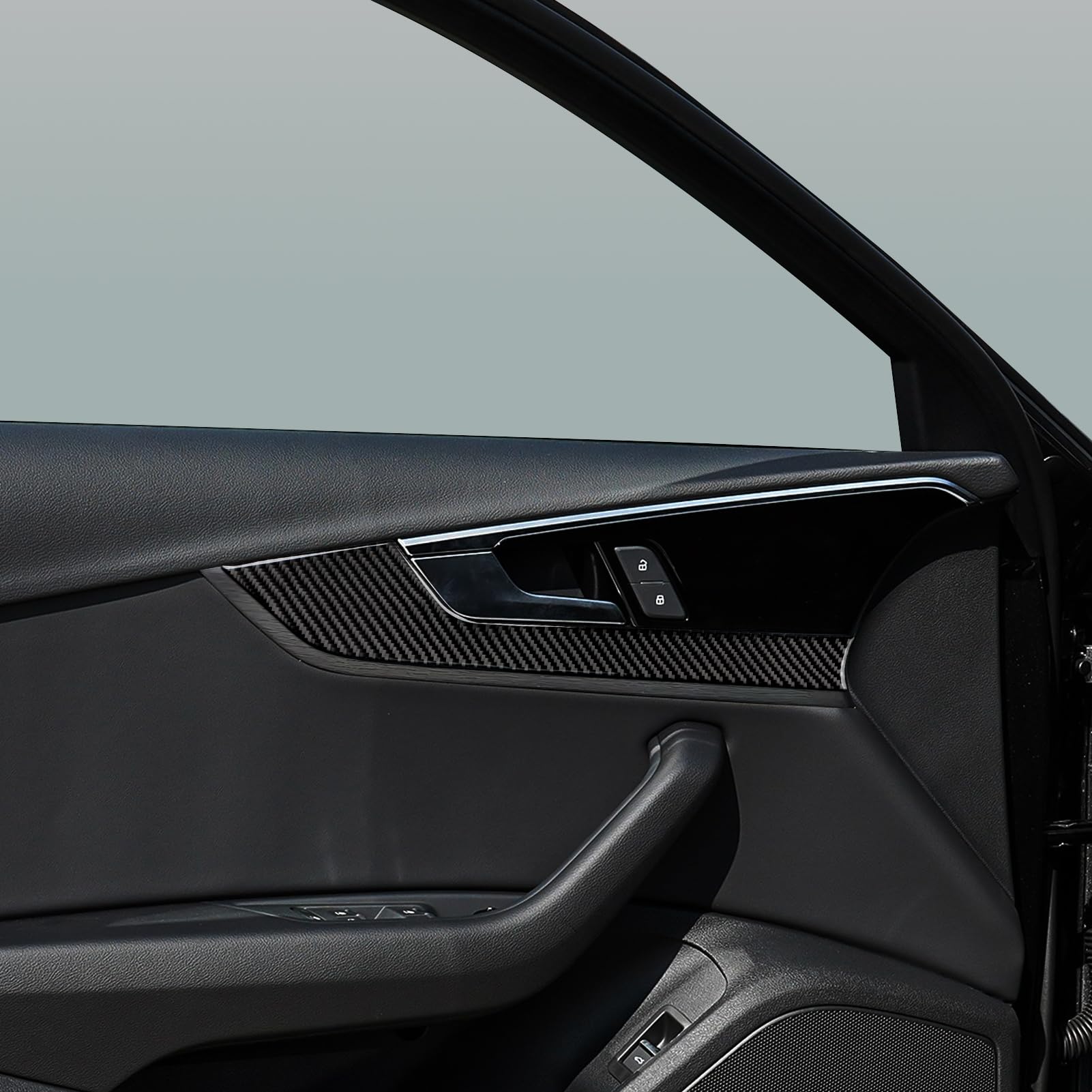 Audi A4 Binnendeur Stickers OYDDL 4PCS Kohlfaser Auto Türverkleidung Dekoration Aufkleber Autotür Strip Trim Kompatibel Mit Audi A4 (2009-2016) S4(2010-2016) RS4 (2012-2015) Zubehör Carbon Fiber Trim