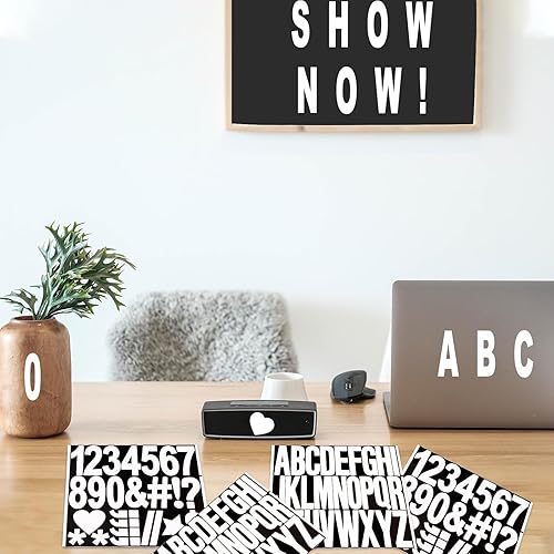 Miniatura 5 de 220 calcomanías de letras mayúsculas con símbolos, calcomanías autoadhesivas de 3 pulgadas para letras mayúsculas y números para tableros de