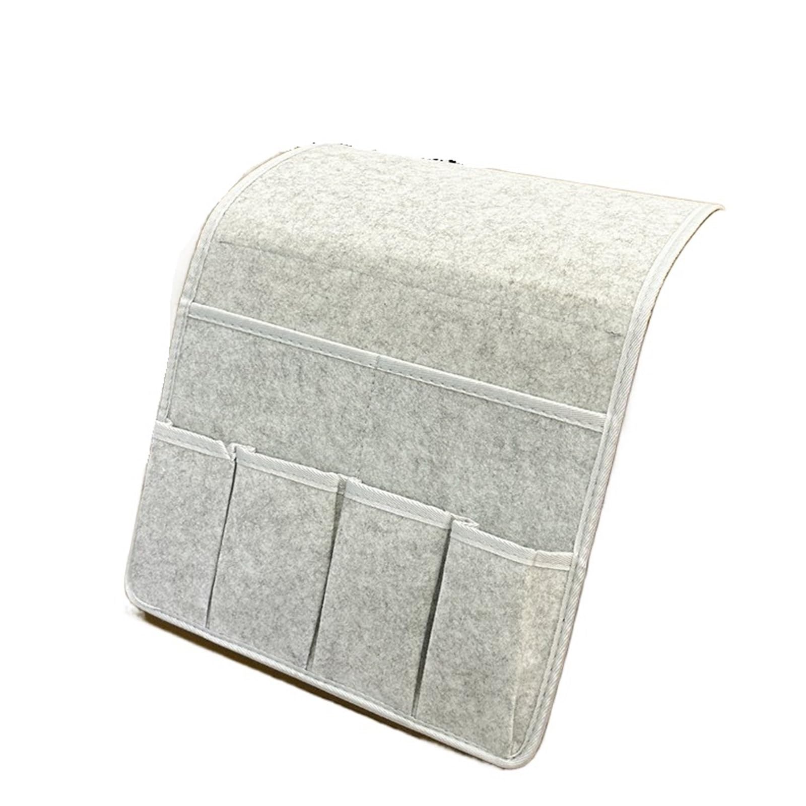 MEYINGOU Sofa Armrest Organiser， Felt Armchair Recliner Armrest Hanging Bag Multicolor for Tablet Phone Remote Magazine(Beige)