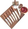 SurLaz Fruit Vegetable Bread Knife Set 7 Piece Handmade Wooden Handle