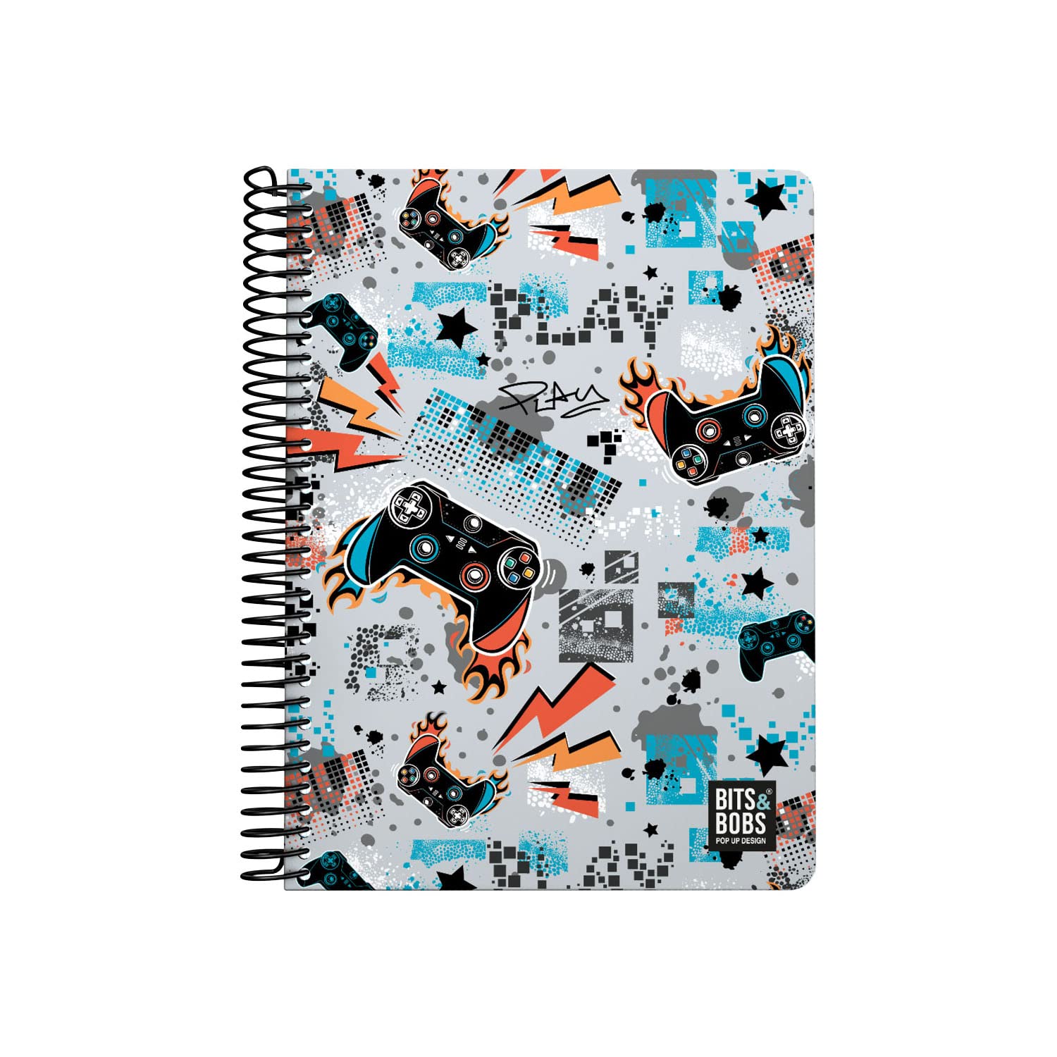 Grafoplás | Quarter Notebook | 80 Squared Sheets 4x4 90g | Plastic Cover | Spiral | Bits & Bobs Pop Up Design Play Collection | FSC Certified