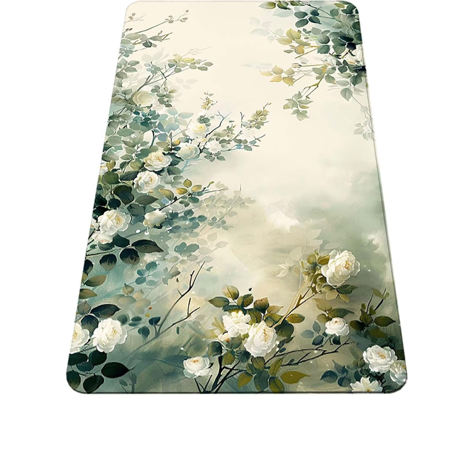 Fiore Tappetino Mouse XXL 120x60 cm, Tappetino Mouse Gaming Lavabile, Giallo con Bordi Cuciti, Fondo in Gomma Antiscivolo Resistente Tappeto Gaming per Lavoro Ufficio, Regalo Uomo PjY2578 X-1