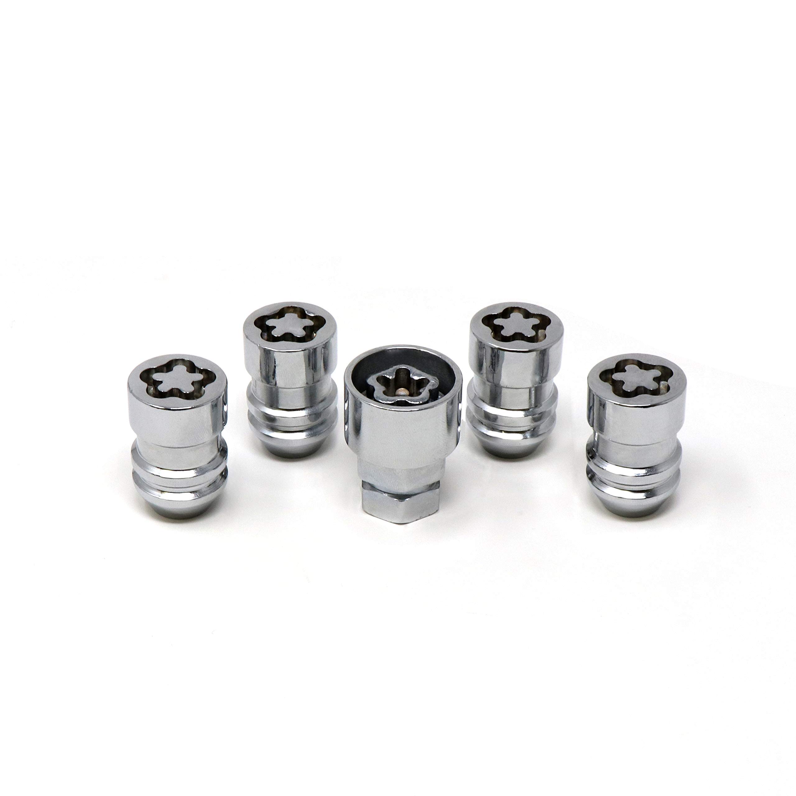 White Knight 40910 Chrome 14mm x 1.50 Acorn Wheel Lock Set, (Random Lock Pattern) 4 Pack
