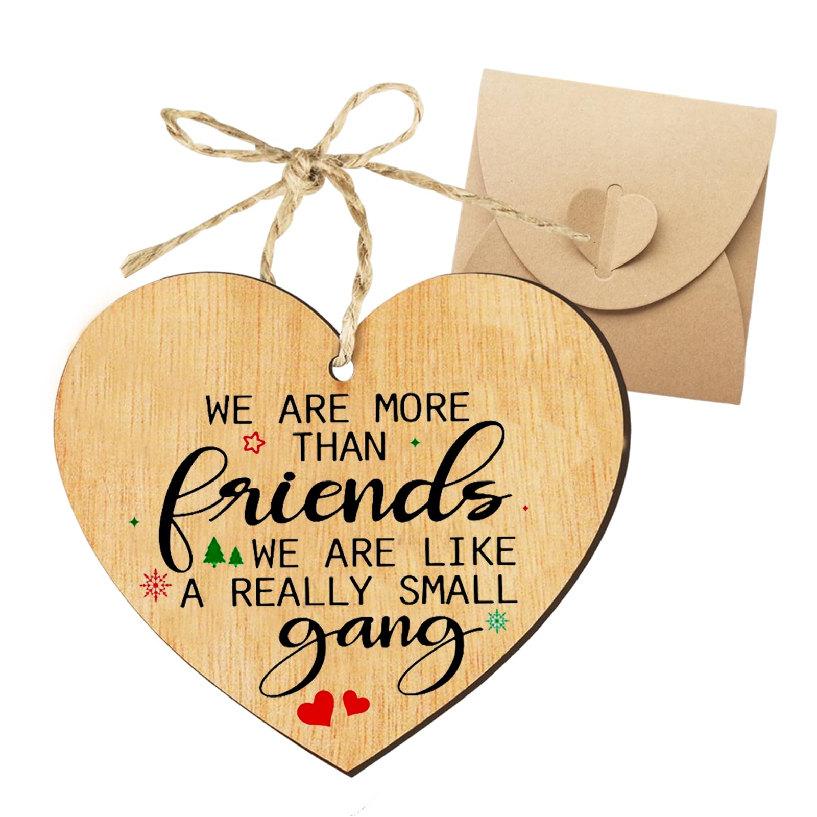 Aikobaa Yellow Best Friend Ornament - Heart Shaped Wooden Friend Ornament With Kraft Paper Box Packaging, 1Pcs Ornaments For Friends