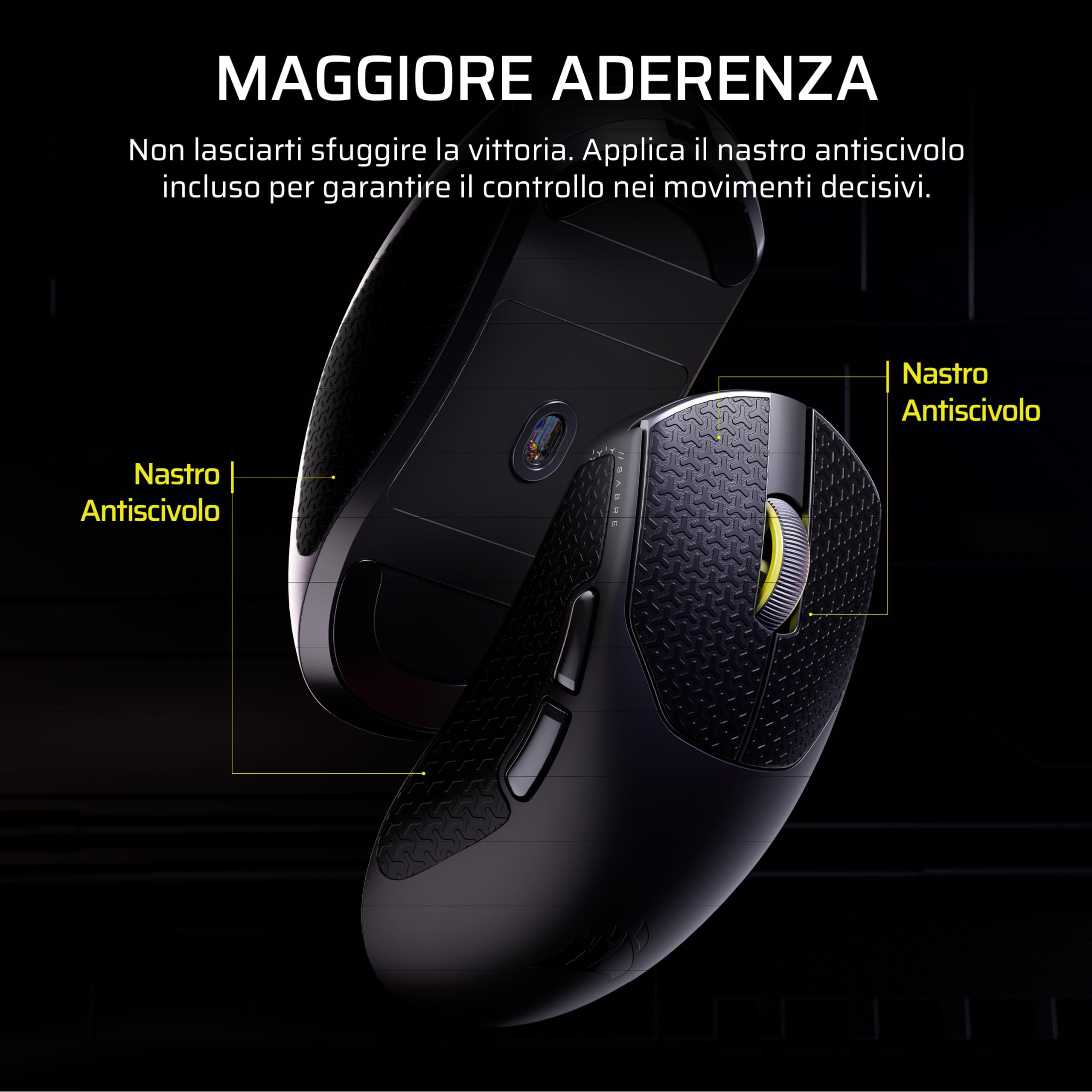 Corsair SABRE v2 PRO Ultraleggero Wireless FPS Mouse Gaming – Nero | 33.000 DPI, 36g di Peso, 8.000Hz Hyper-Polling, Interruttori Meccanici, Fino a 70 Ore di Durata della Batteria Wireless