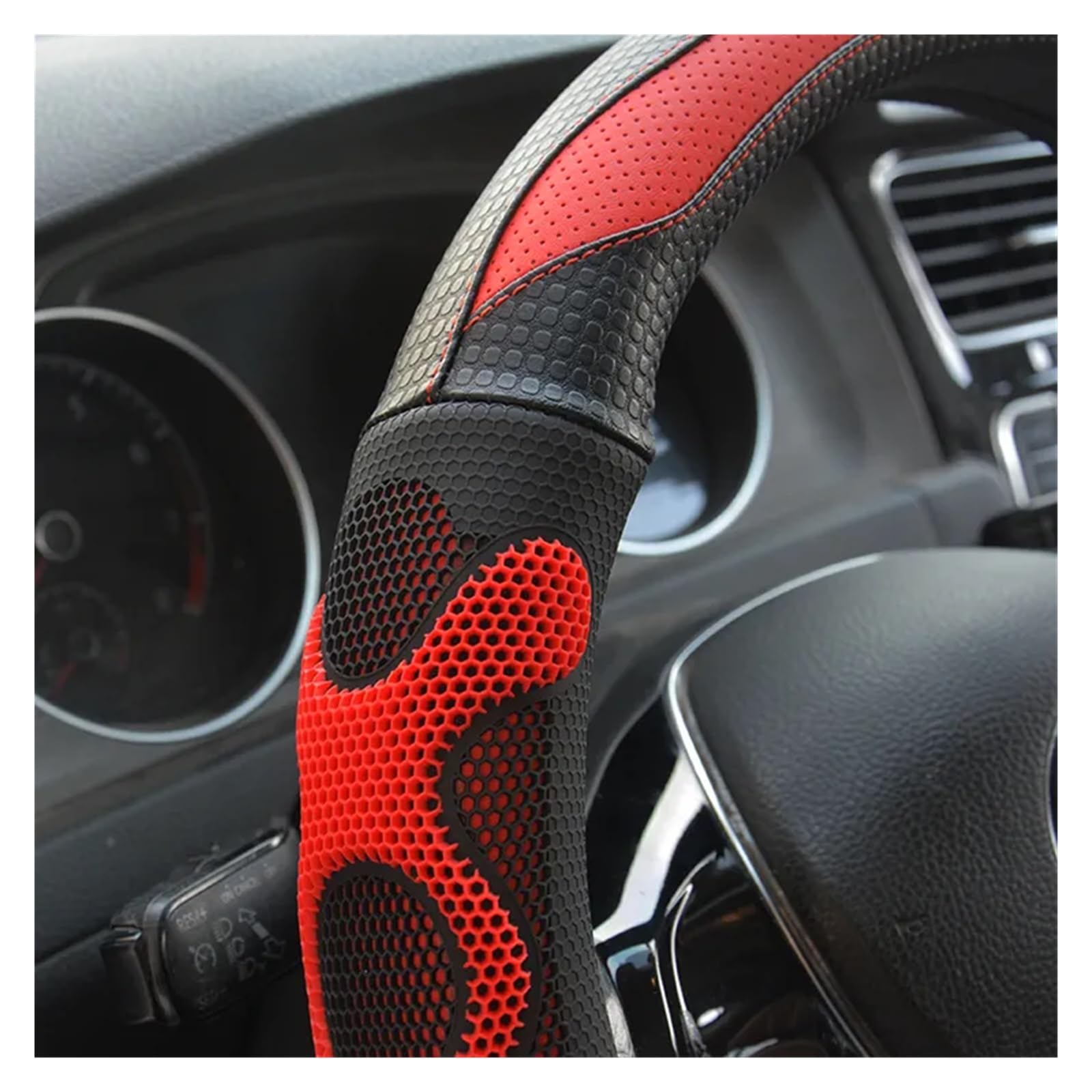 GeRRiT Lenkradbezug Leder Für Peugeot 3008 4008 5008 Auto Lenkrad Abdeckung Carbon Fiber PU Leder 3D Nicht-Slip Auto Zubehör Innen Coche Lenkradabdeckung (Color : White)