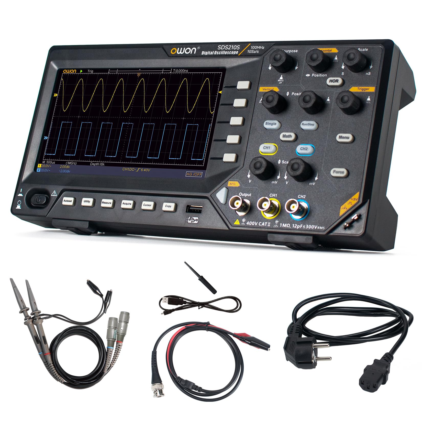 Owon SDS210S 25MHz Arbitrary Waveform Generator 100Mhz, 2CH 1GS/s, 20M Dual-Channel Digital Oszilloskop
