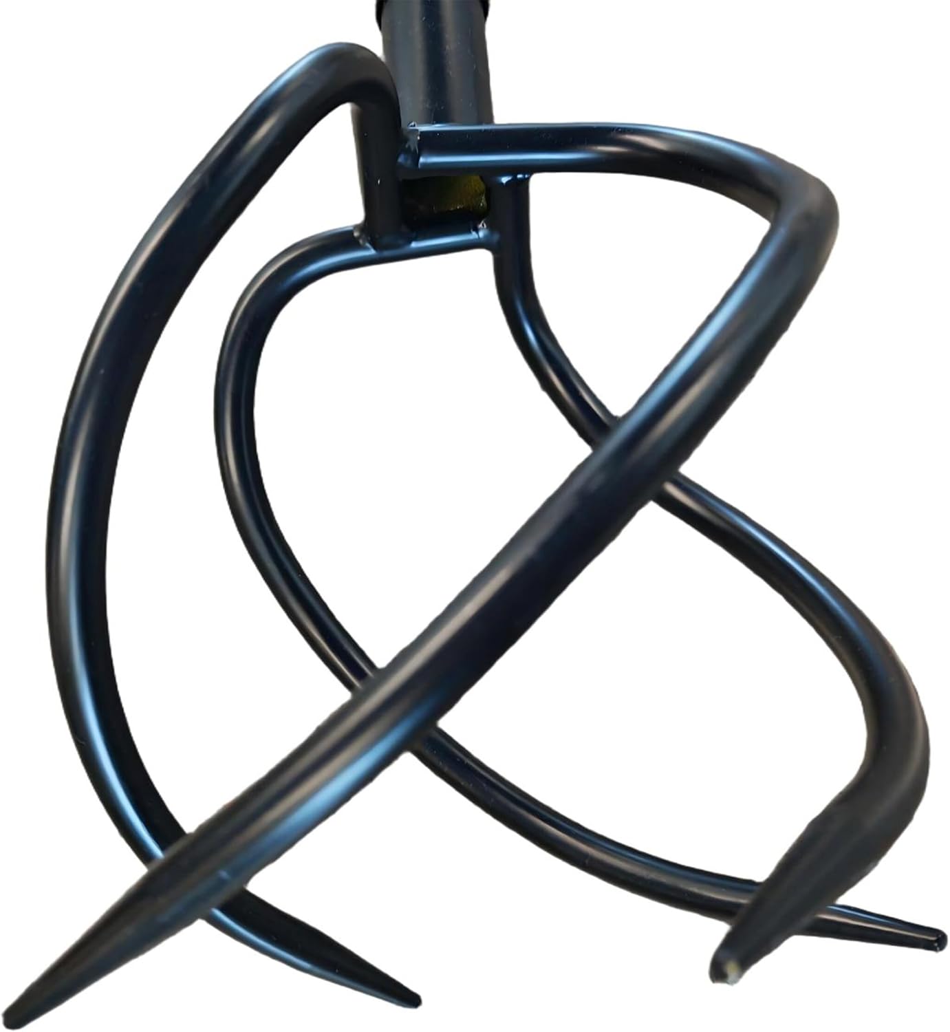 Relaxdays Garden Claw with Handle, 4 Prongs, Non-Slip Handles, 100cm High, Weed Cutter & Cultivator, Steel, Black