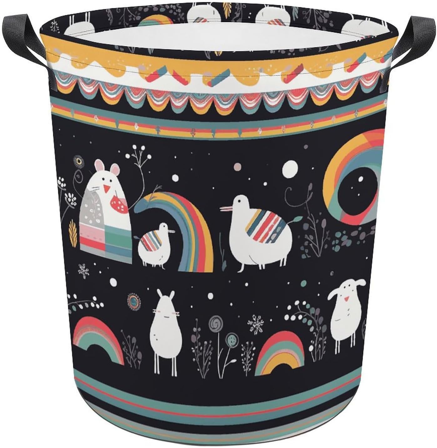 Laundry Hamper Collapsible Laundry Basket Easy to Carry New Snow Christmas Print Waterproof Clothes Hamper for Bedroom Bathroom