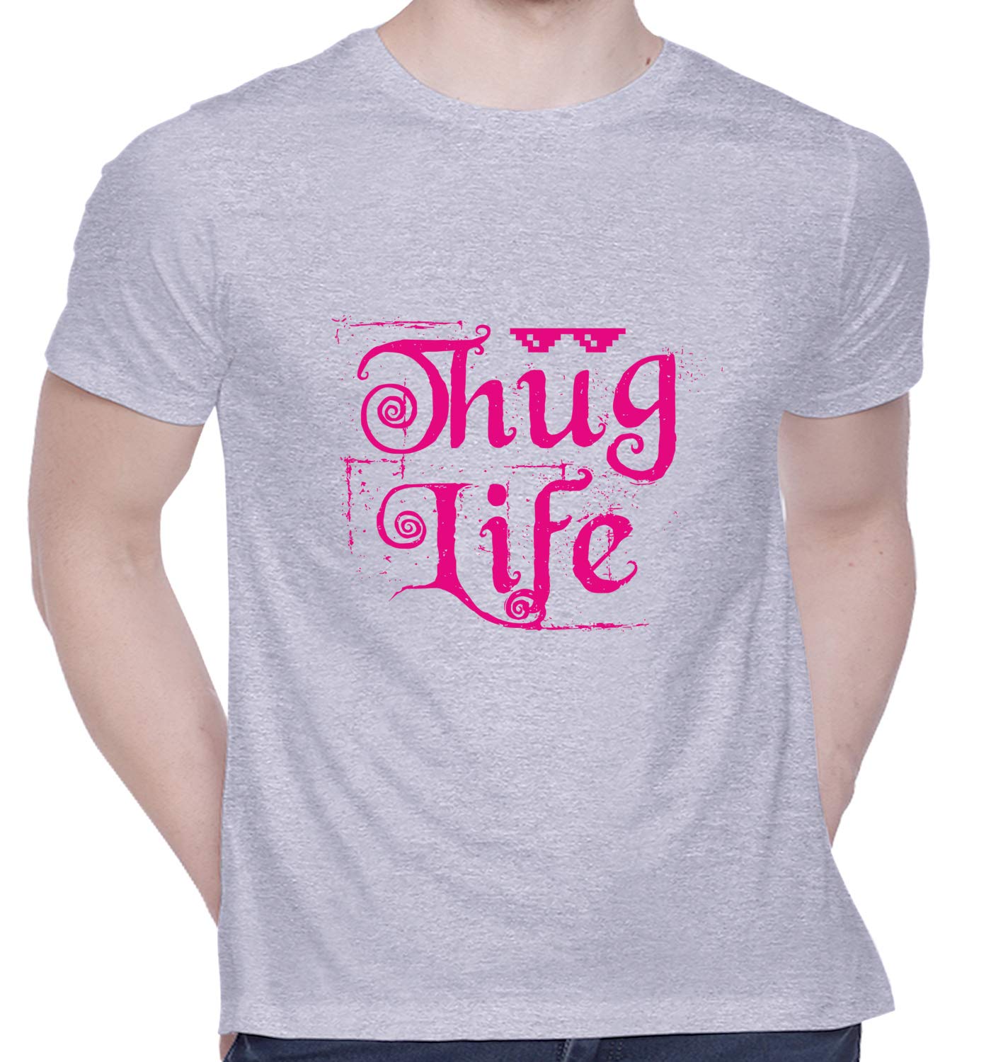 CreativiTGraphic Printed T-Shirt for Unisex Thug Life Tshirt | Casual Half Sleeve Round Neck T-Shirt | 100% Cotton | D00609-367