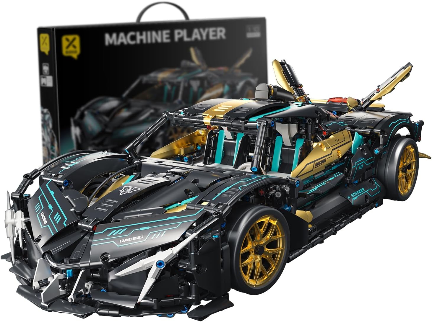 Race Cars for Adults, 1:10 Sport Car Building Block Sets,Technical Racing Vehicle MOC Collectible Model Engineering Toys Kit Birthday for Men Teens Boys Car 12-16,14+ 2112 PCS