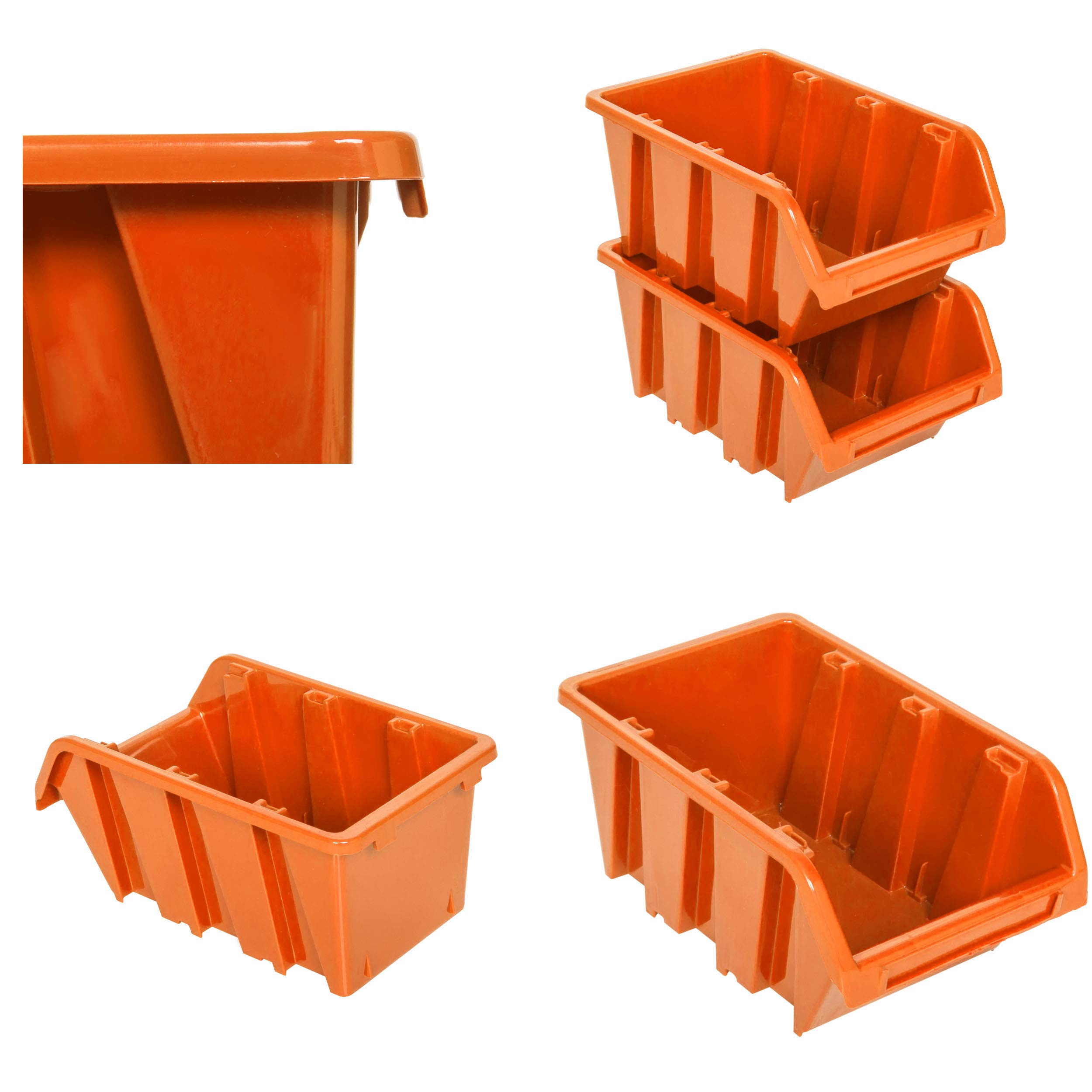 91 cajas apilables naranja de pared para herramientas, 1158 x 780 mm, plástico, soporte para herramientas, placa de pared, garaje
