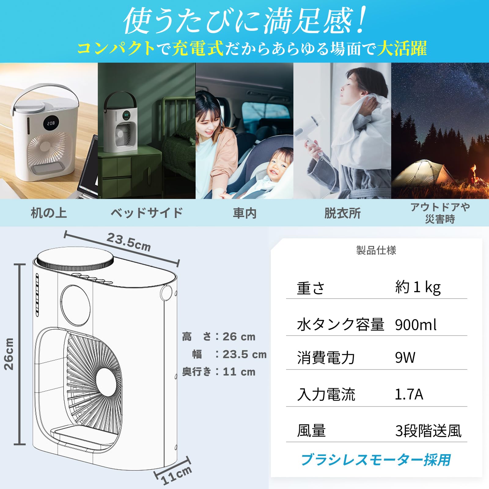 Amazon | 【アップグレード版2026年】冷風機 卓上クーラー 強力扇風機
