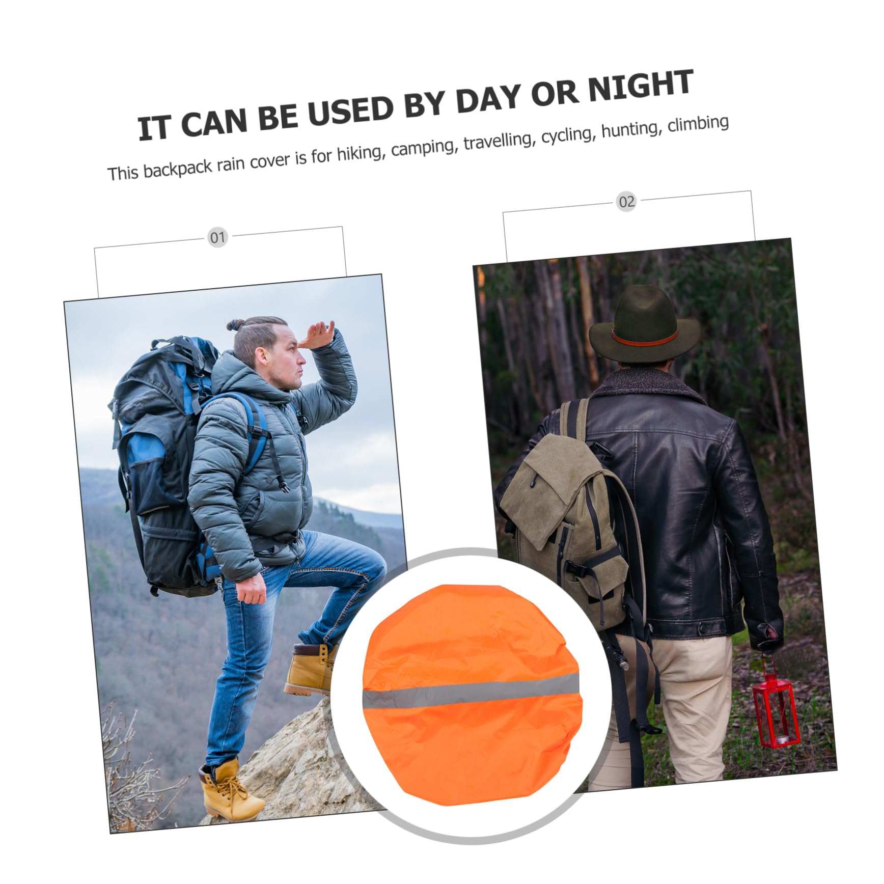 Hemobllo Housse de Protection de à Dos Imperméable avec Bande Réfléchissante Couverture de Pluie pour Randonnée Camping et Activités Extérieur Adaptée pour Sacs