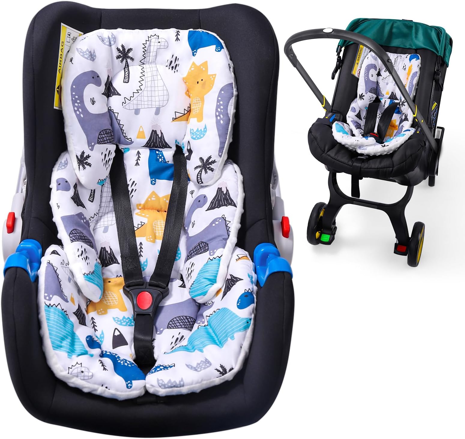 THE KENKYO Infant Car Seat Insert, 2-in-1 Reversible Baby Car Seat Cushion, Carseat Head & Body Support for Newborn, Soft Stroller Cushion Insert for Bouncer, Swing, Baby Registry Seach