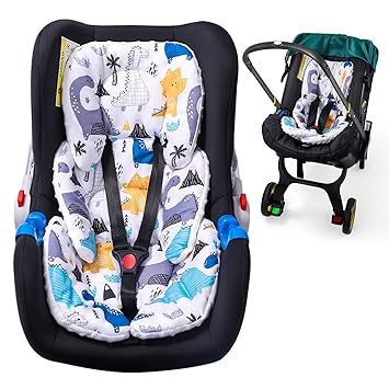 THE KENKYO Infant Car Seat Head Body Support Pillow, Newborn Car Seat Insert (Dinosaur)