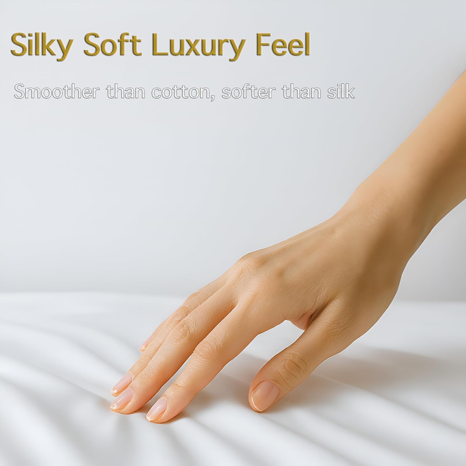 100% Viscose from Bamboo Sheets Set Queen Size, Cooling & Anti-Pilling 4-Piece Bed Sheets Set for Hot Sleepers, 16 inch Deep Pocket, Luxury Soft Breathable, 400 TC, White - Image 3