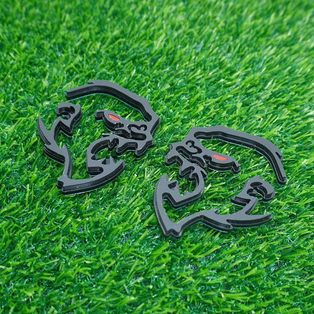 2Pc Gorilla Emblems 3D Badge Decal Sticker Fit for Universal Car Truck Motorcycles (Black Red)