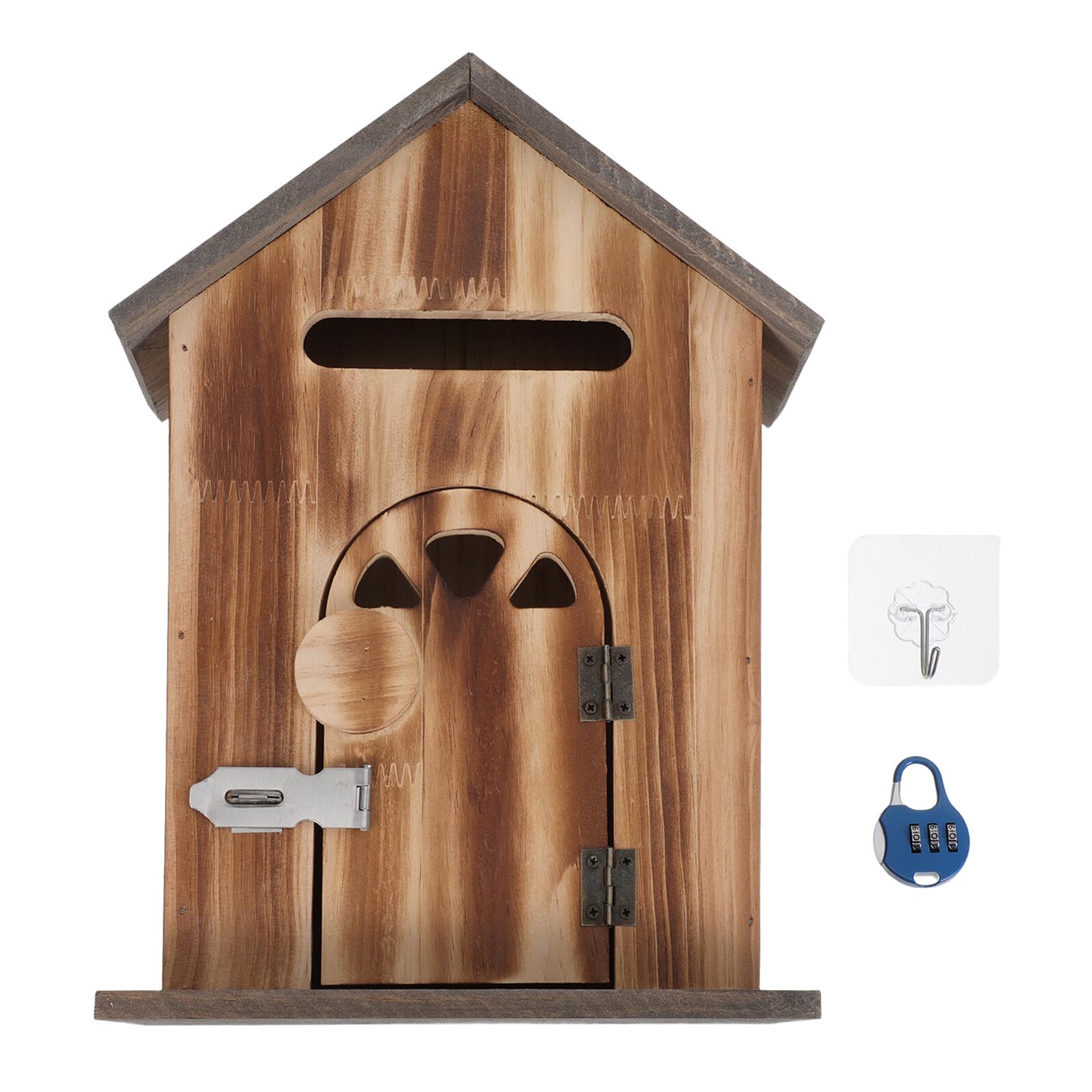 Boîte aux lettres murale haut de gamme en bois vieilli avec serrure sécurisée TOYANDONA